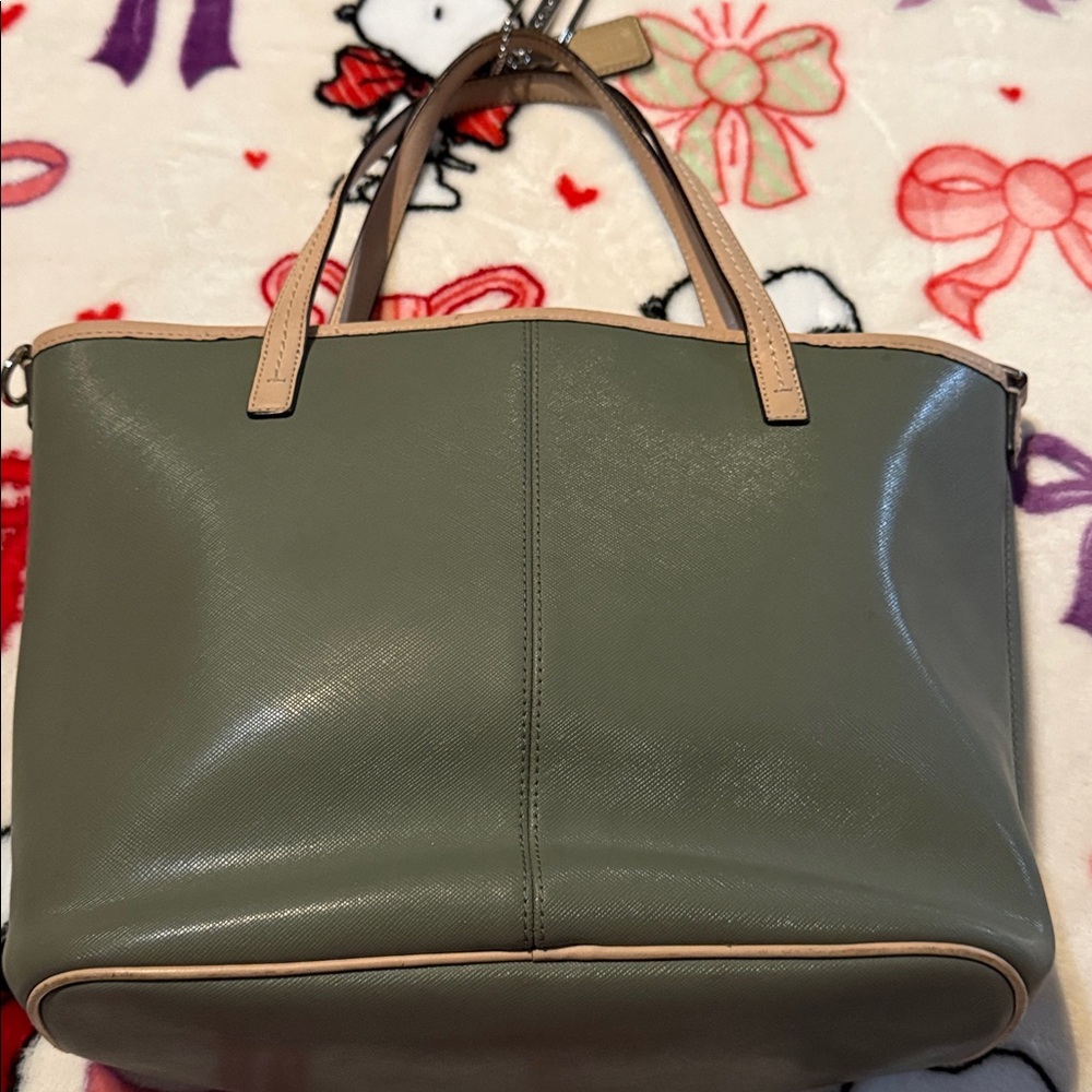Coach Saffiano Leather Tote small preowned - Picture 4 of 16